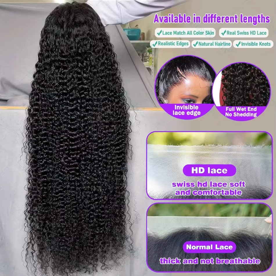 Curly Deep Wave Lace Front Wig – Natural 150% - HalleBeauty